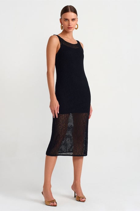 Ärmelloses geripptes Midikleid - Image 3