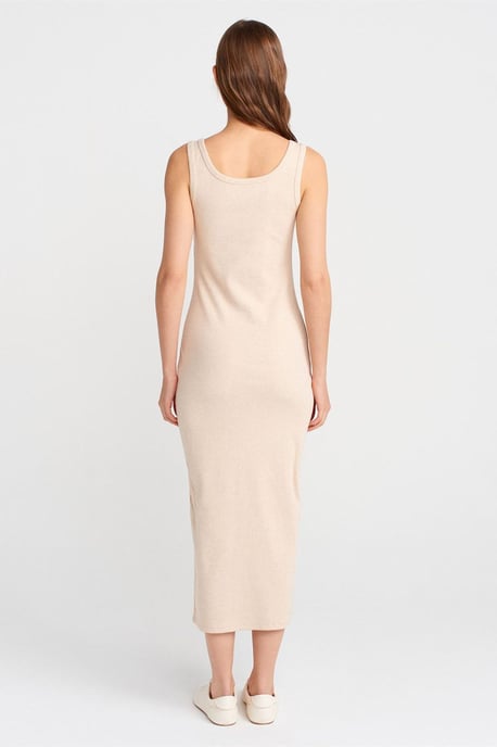 Rippstrick-Midi-Bodycon-Kleid mit Knöpfen - Image 2