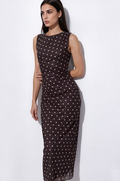 Punkte-Midi-Tüllkleid mit Rundhalsausschnitt - Image 4