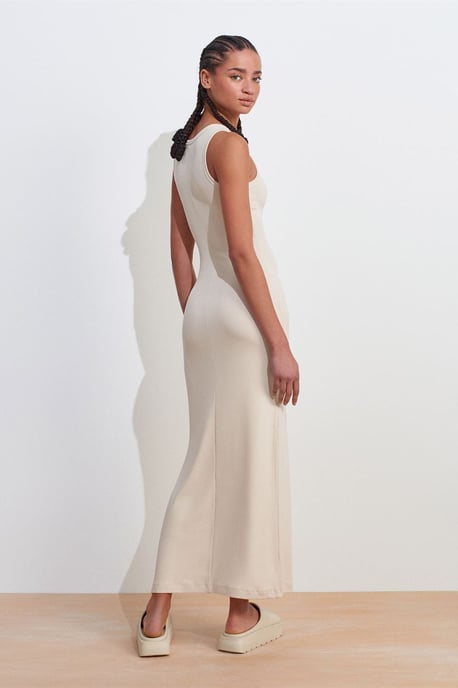 Ärmelloses Bodycon-Midikleid mit Schlitz - Image 2