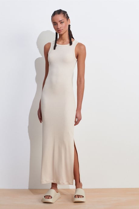 Ärmelloses Bodycon-Midikleid mit Schlitz - Image 3