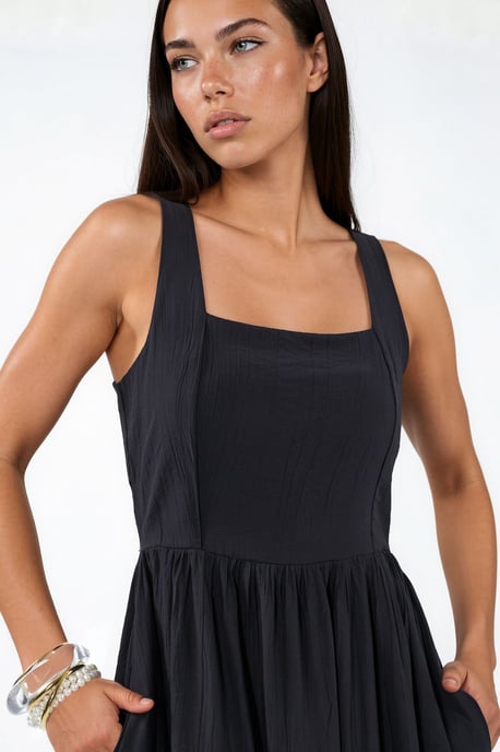 Kombinierbares Midi-Kleid mit quadratischem Kragen - Image 3