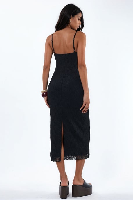V-Ausschnitt Spitzen-Midi-Kleid im Bodycon-Stil - Image 2