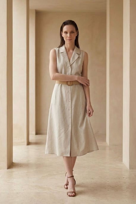 Ärmelloses Midi-Hemdkleid - Image 2