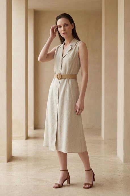 Ärmelloses Midi-Hemdkleid - Image 3
