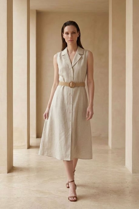Ärmelloses Midi-Hemdkleid - Image 4