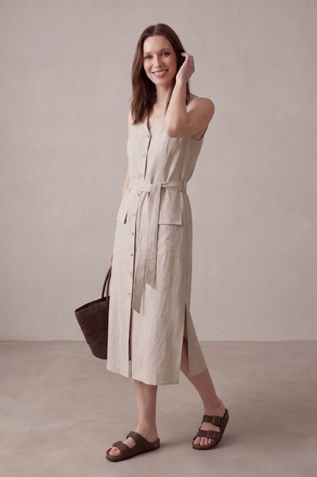 Damen Baumwoll-Popeline Midi Hemdkleid - Image 3