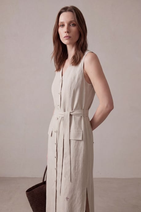 Damen Baumwoll-Popeline Midi Hemdkleid - Image 4
