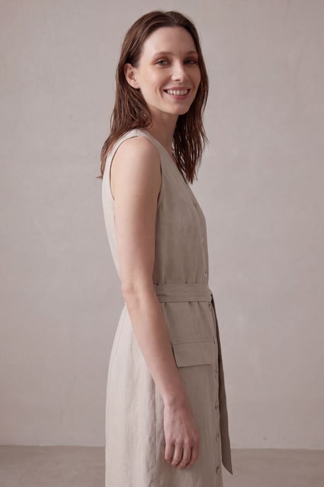 Damen Baumwoll-Popeline Midi Hemdkleid - Image 5
