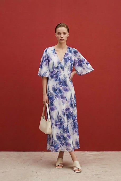 Abstraktes Print-Midi-Kleid - Image 4