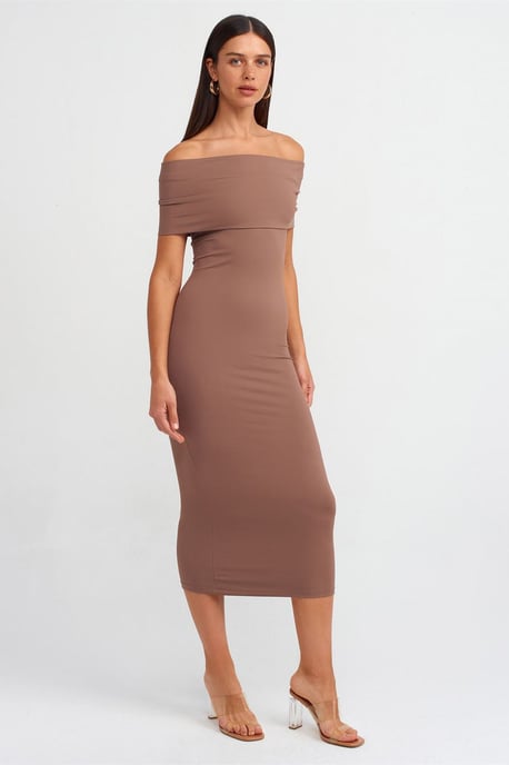 Schulterfreies Bodycon-Midi-Kleid - Image 4