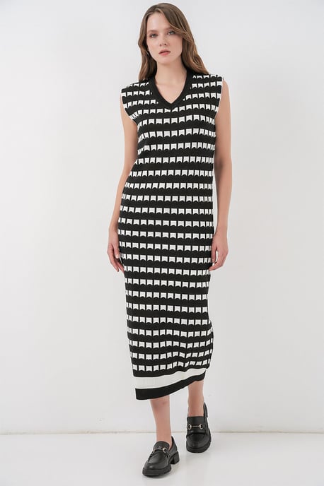 Musterstrick Midi Kleid - Image 1