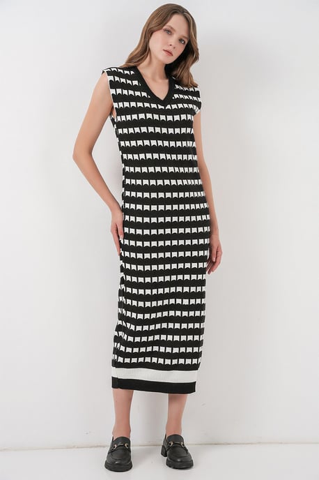 Musterstrick Midi Kleid - Image 2