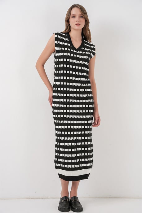 Musterstrick Midi Kleid - Image 3