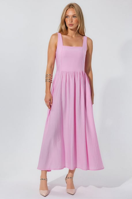Kombinierbares Midi-Kleid mit quadratischem Kragen - Image 5