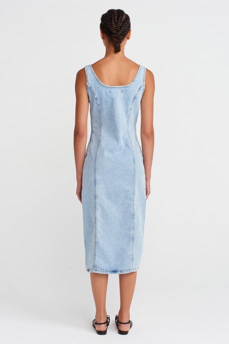 Damen Midi Bodycon Jeanskleid - Image 2