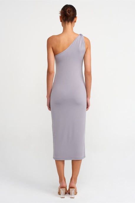 Asymmetrisches Midi Bodycon-Kleid mit einem Ärmel - Image 2
