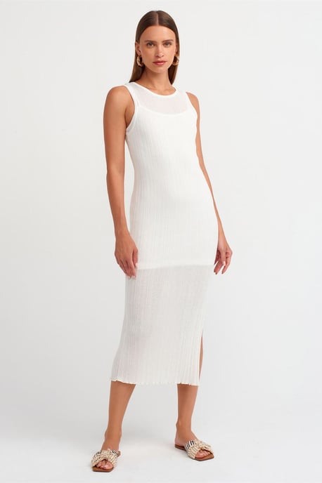 Rippstrick ärmelloses Bodycon-Midikleid - Image 3