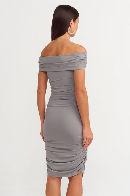 Schulterfreies Bodycon Midi-Kleid - Image 2