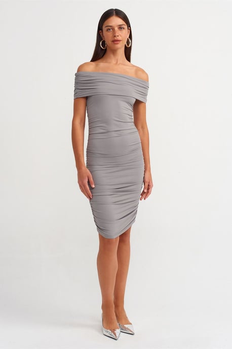 Schulterfreies Bodycon Midi-Kleid - Image 3