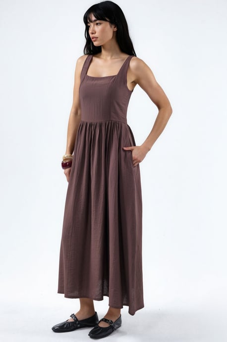 Kombinierbares Midi-Kleid mit quadratischem Kragen - Image 5