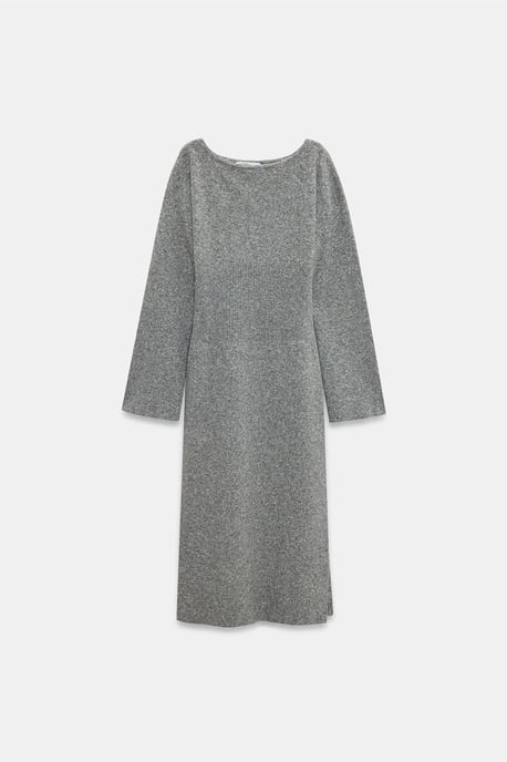 Rippstrick Bodycon Midi Kleid mit Schlitz - Image 5