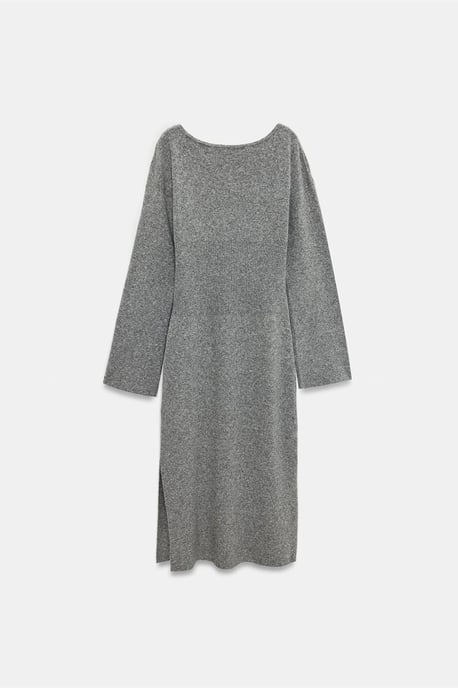 Rippstrick Bodycon Midi Kleid mit Schlitz - Image 6