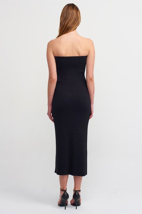 Dilvin Bügeloses Midi-Bodycon-Kleid - Schwarz - Image 2