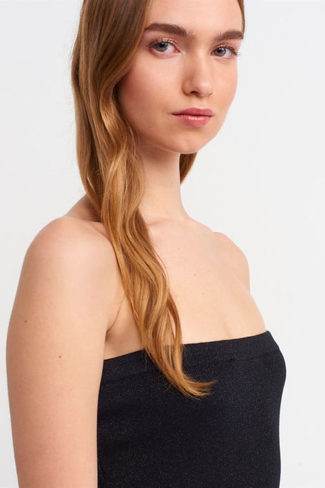 Dilvin Bügeloses Midi-Bodycon-Kleid - Schwarz - Image 4