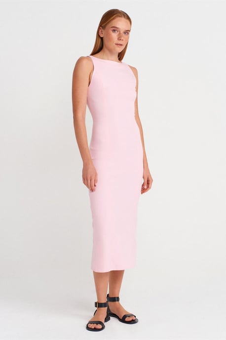 Ärmelloses Midi Bodycon Kleid mit Schlitz - Image 1