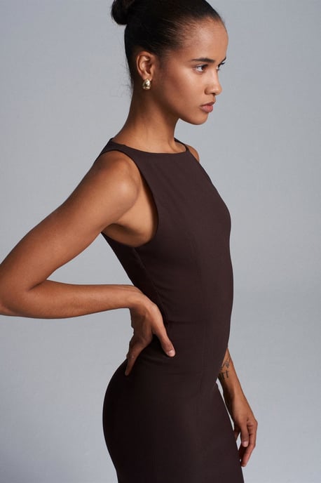 Ärmelloses Midi Bodycon Kleid mit Schlitz - Image 3