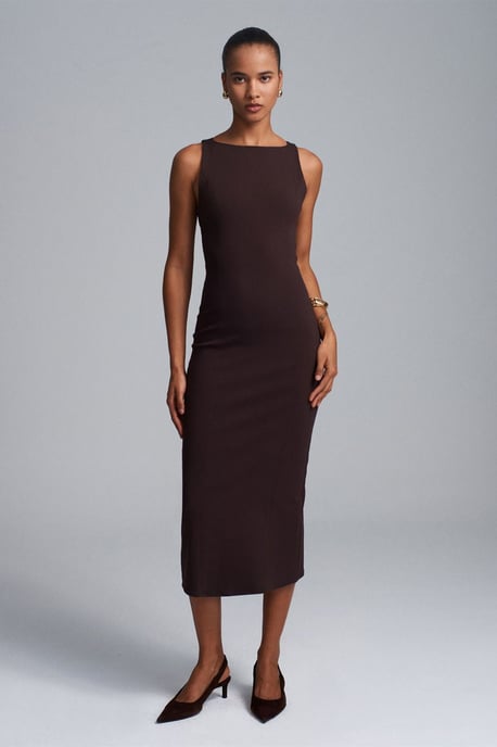 Ärmelloses Midi Bodycon Kleid mit Schlitz - Image 4
