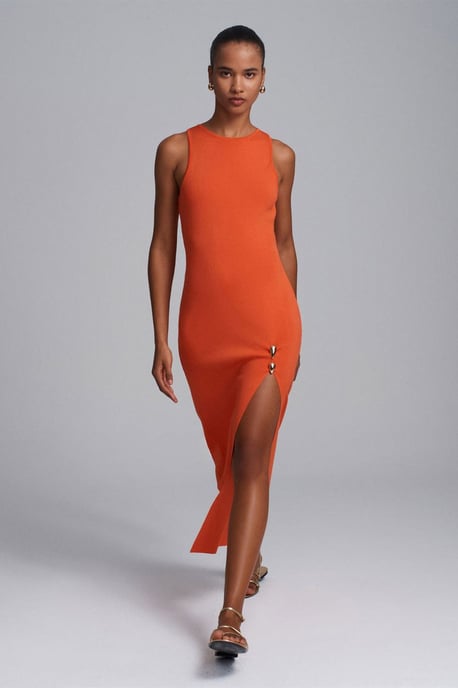 Ärmelloses Rippstrick-Midikleid in Bodycon-Form - Image 4