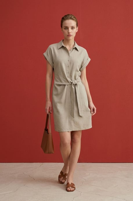 Baumwoll-Popeline Mini-Hemdkleid - Image 1