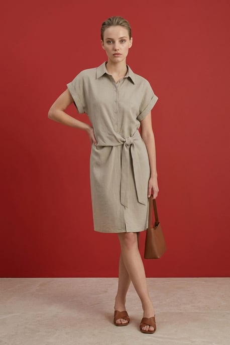 Baumwoll-Popeline Mini-Hemdkleid - Image 3