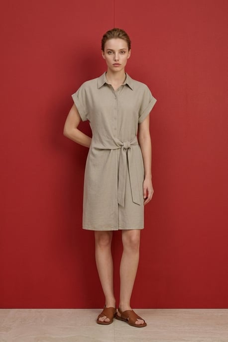 Baumwoll-Popeline Mini-Hemdkleid - Image 4
