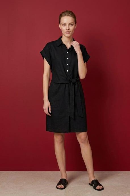 Baumwoll-Popeline Mini Hemdblusenkleid - Image 2