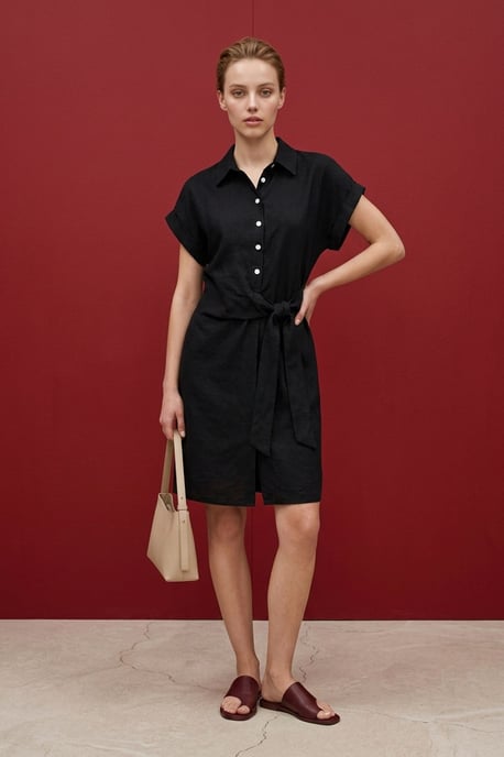 Baumwoll-Popeline Mini Hemdblusenkleid - Image 3
