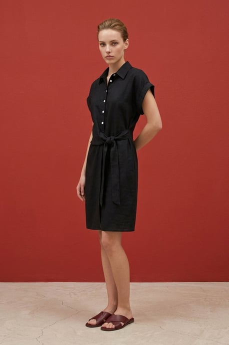 Baumwoll-Popeline Mini Hemdblusenkleid - Image 5