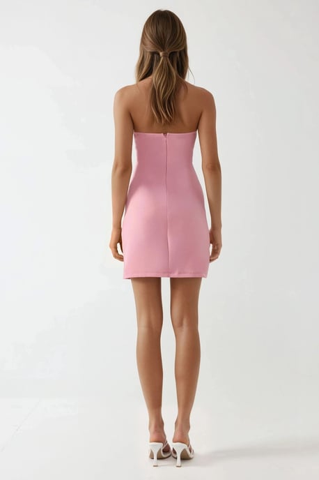 Tailliertes Minikleid mit quadratischem Kragen - Image 5