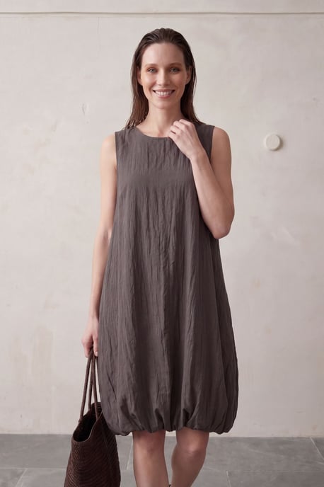 Lockeres Mini-Kleid aus strukturiertem Lyocell - Image 2
