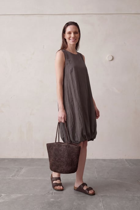 Lockeres Mini-Kleid aus strukturiertem Lyocell - Image 3