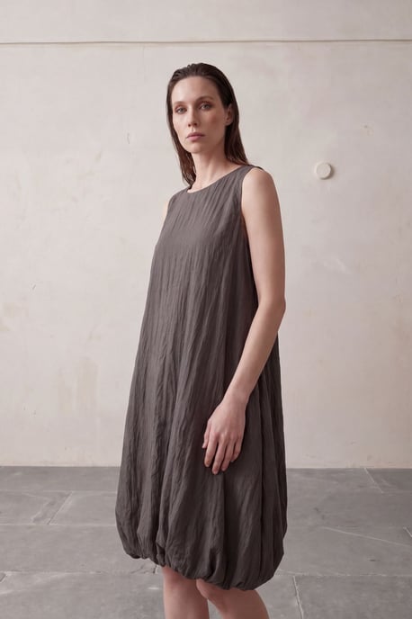 Lockeres Mini-Kleid aus strukturiertem Lyocell - Image 4