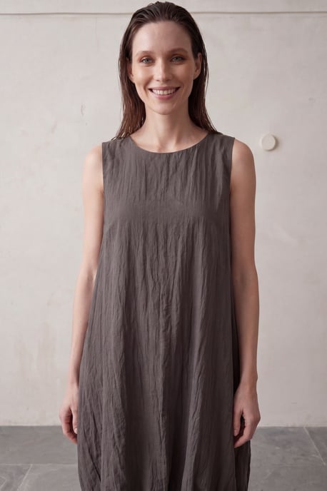 Lockeres Mini-Kleid aus strukturiertem Lyocell - Image 6