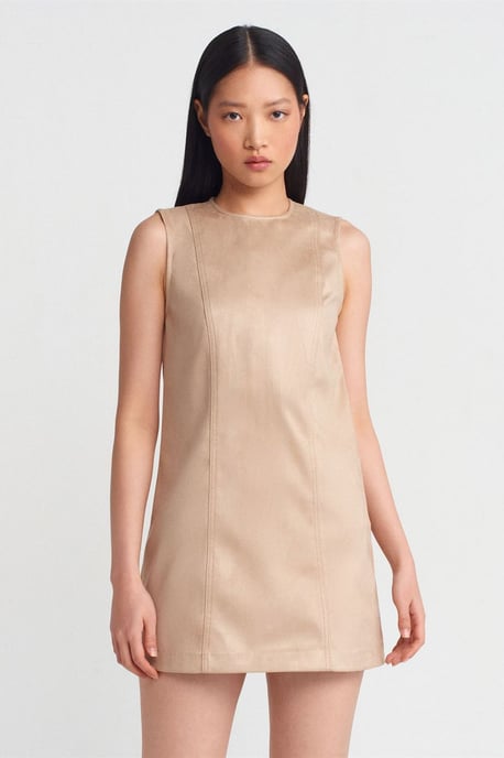 Ärmelloses Kunstleder-Minikleid - Image 1