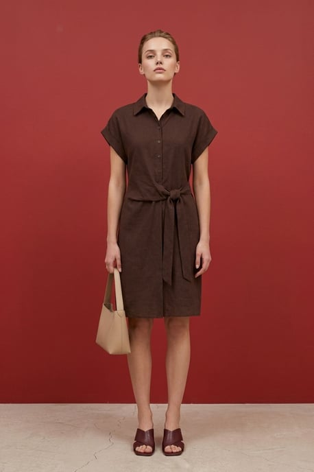 Baumwoll-Popeline Mini-Hemdkleid - Image 1