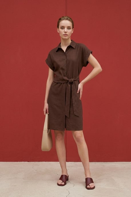 Baumwoll-Popeline Mini-Hemdkleid - Image 4