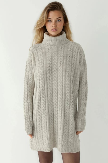 Strickkleid mit Kabelmuster - Image 4