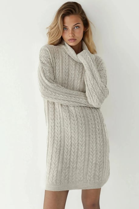 Strickkleid mit Kabelmuster - Image 6
