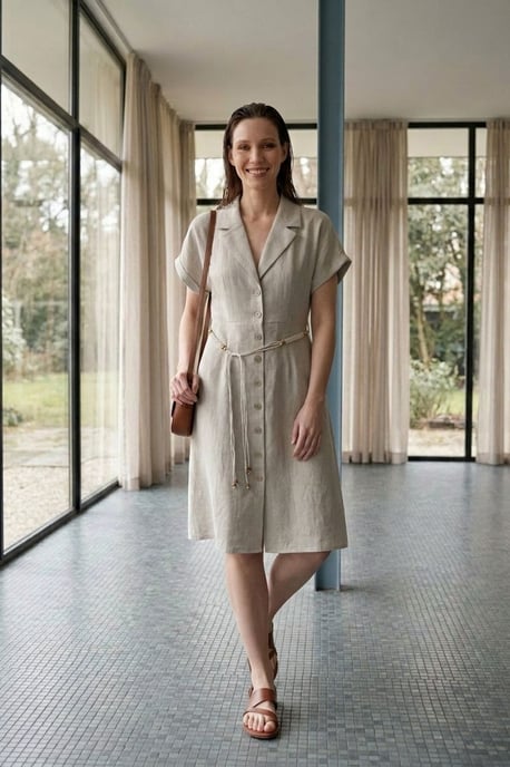 Baumwoll-Popeline Mini-Hemdblusenkleid - Image 2